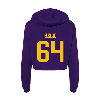 MNSU - NCAA Football : Collin Selk - Women's Crop Fleece Hoodie-1