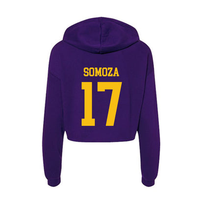 Minn. St. - NCAA Men's Ice Hockey : Ean Somoza - Women's Crop Fleece Hoodie-1