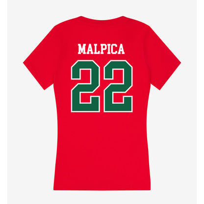 Minot State - NCAA Football : Zachary Malpica - Women's V-Neck T-Shirt-1