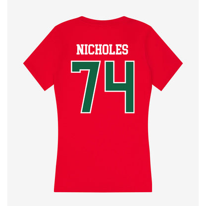 Minot State - NCAA Football : Teagen Nicholes - Women's V-Neck T-Shirt-1