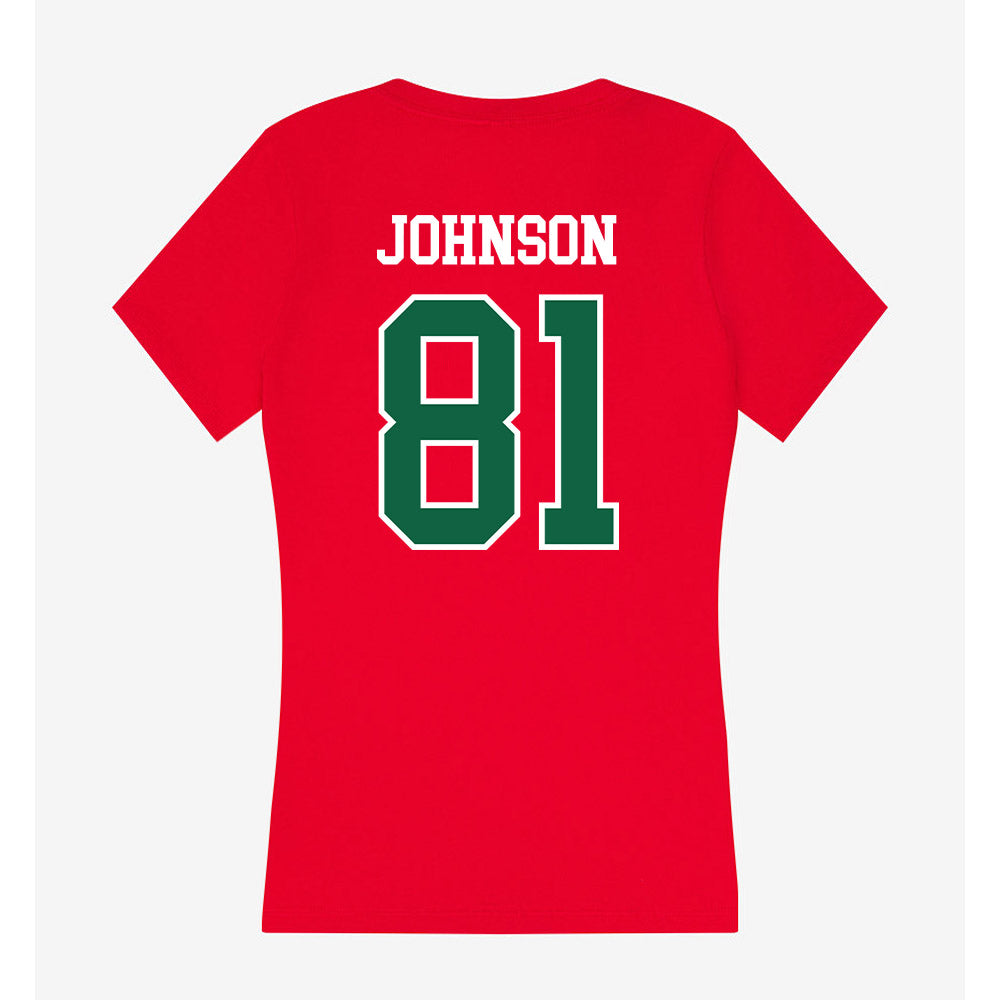 Minot State - NCAA Football : Tyler Johnson - Women's V-Neck T-Shirt-1