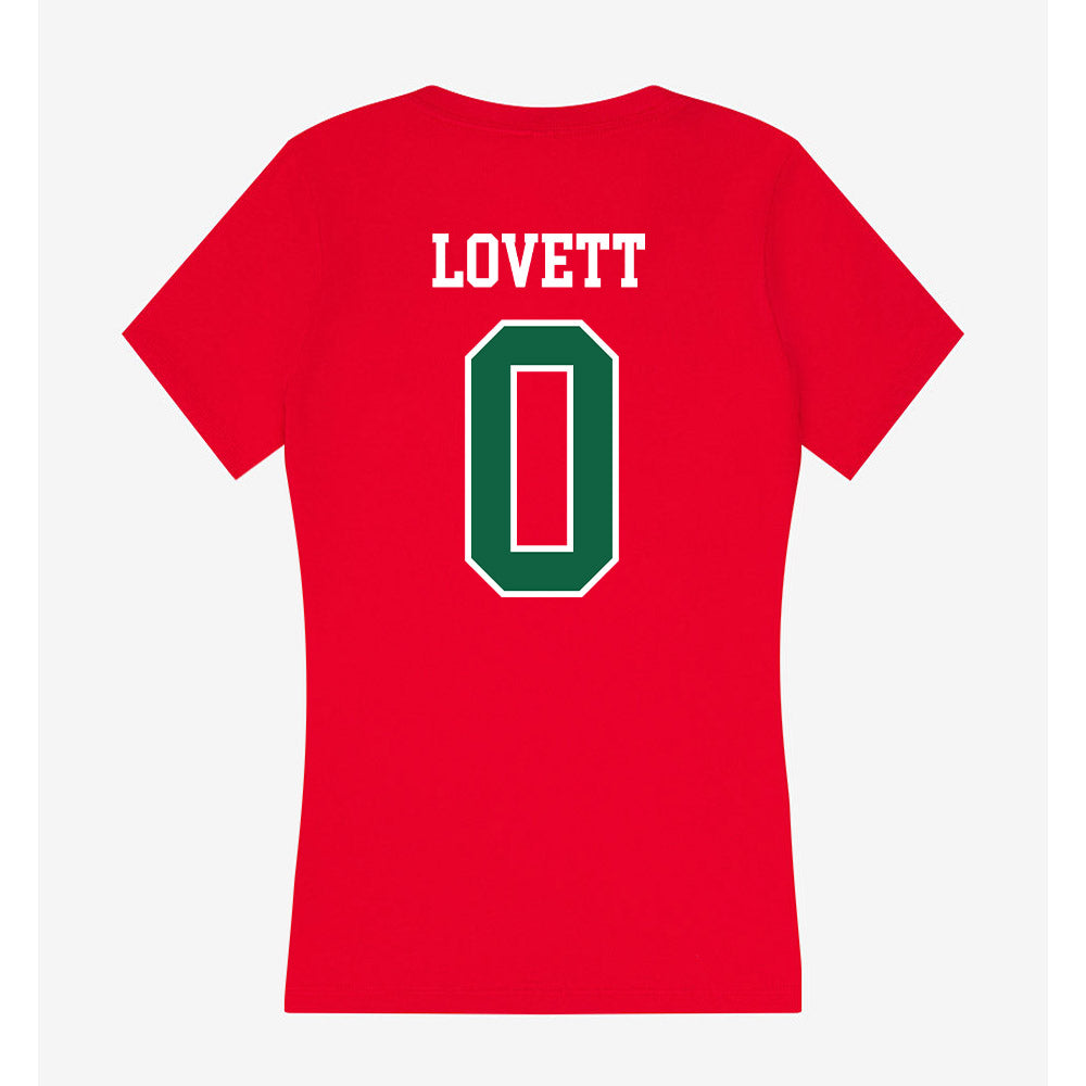 Minot State - NCAA Football : Evan Lovett - Women's V-Neck T-Shirt-1