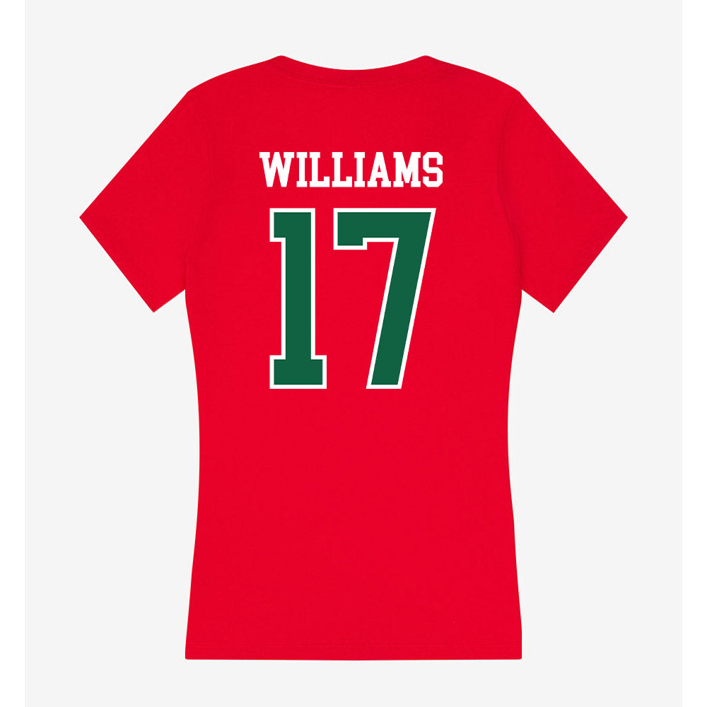 Minot State - NCAA Football : Justin Williams - Women's V-Neck T-Shirt-1