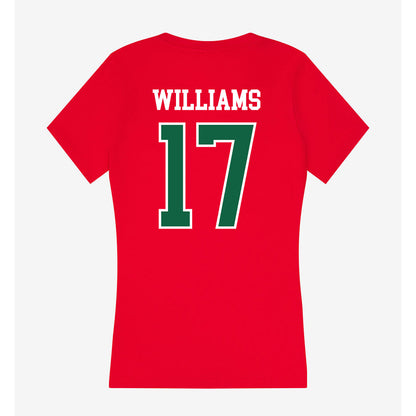 Minot State - NCAA Football : Justin Williams - Women's V-Neck T-Shirt-1