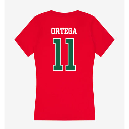 Minot State - NCAA Women's Soccer : Edelin Ortega - Women's V-Neck T-Shirt-1