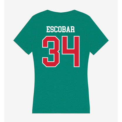 MVSU - NCAA Baseball : Angel Escobar - Women's V-Neck T-Shirt-1