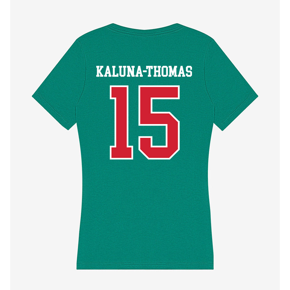 MVSU - NCAA Softball : Kelsey Kaluna-Thomas - Women's V-Neck T-Shirt-1