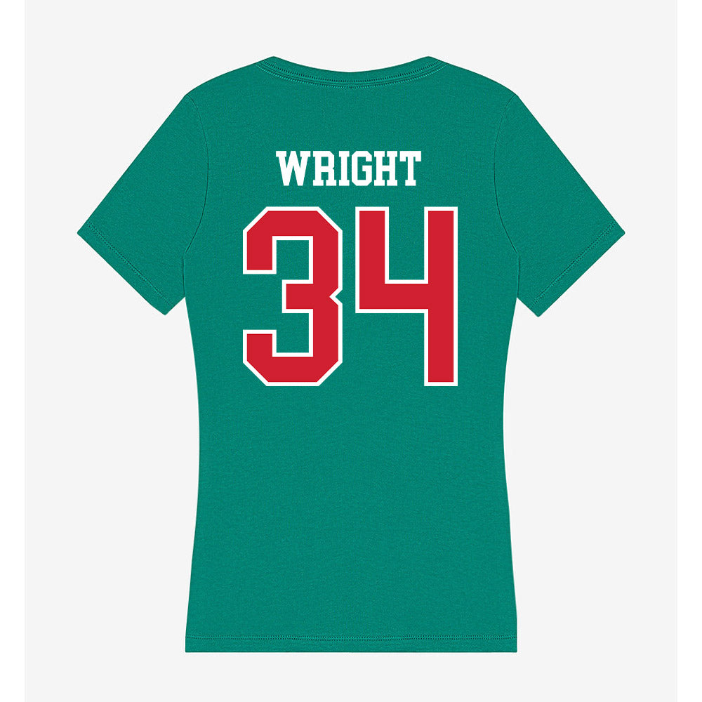 MVSU - NCAA Football : Jalen Wright - Women's V-Neck T-Shirt-1