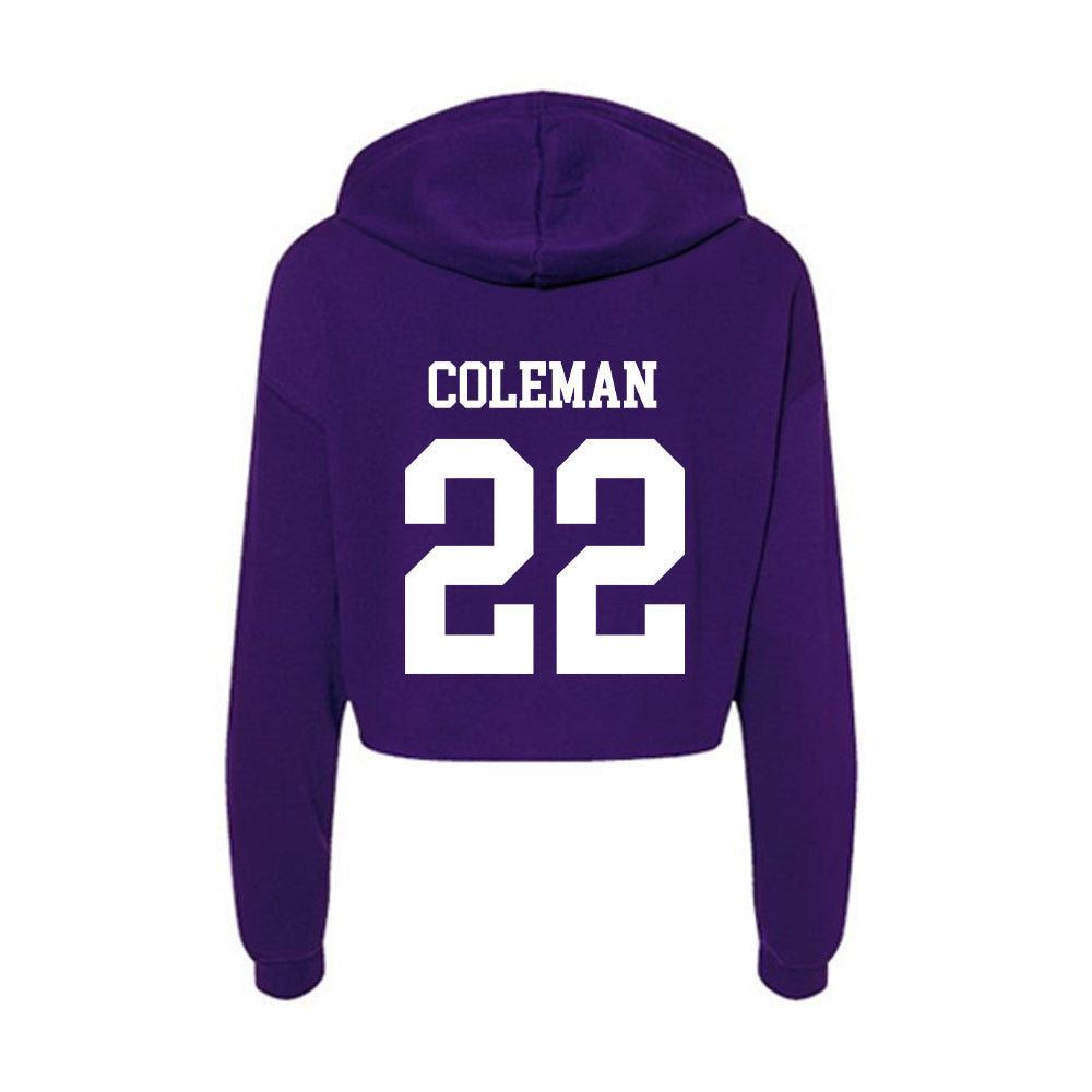 Sioux Falls - NCAA Women's Basketball : Dani Coleman - Women's Crop Fleece Hoodie-1