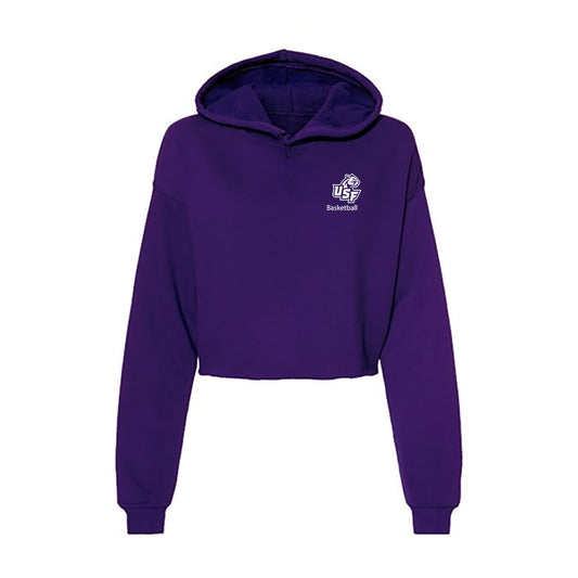 Sioux Falls - NCAA Men's Basketball : Jacoby Mehrman - Women's Crop Fleece Hoodie-0