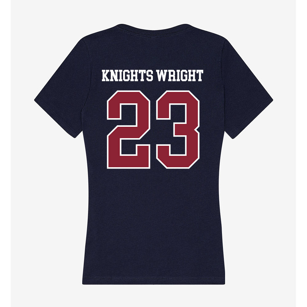 SCSU - NCAA Men's Basketball : DShay Knights Wright - Women's V-Neck T-Shirt-1