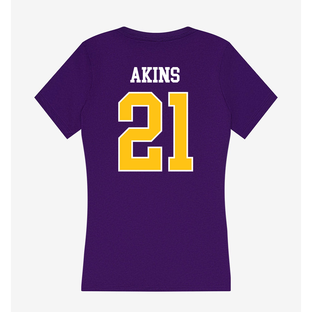 East Carolina - NCAA Football : Jonathan Akins - Women's V-Neck T-Shirt-1