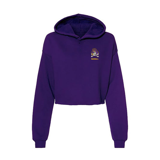 East Carolina - NCAA Baseball : Jack Vogele - Women's Crop Fleece Hoodie-0