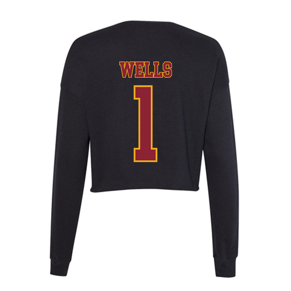 ULM - NCAA Football : Kevontay wells - Women's Cropped Crew Fleece-1