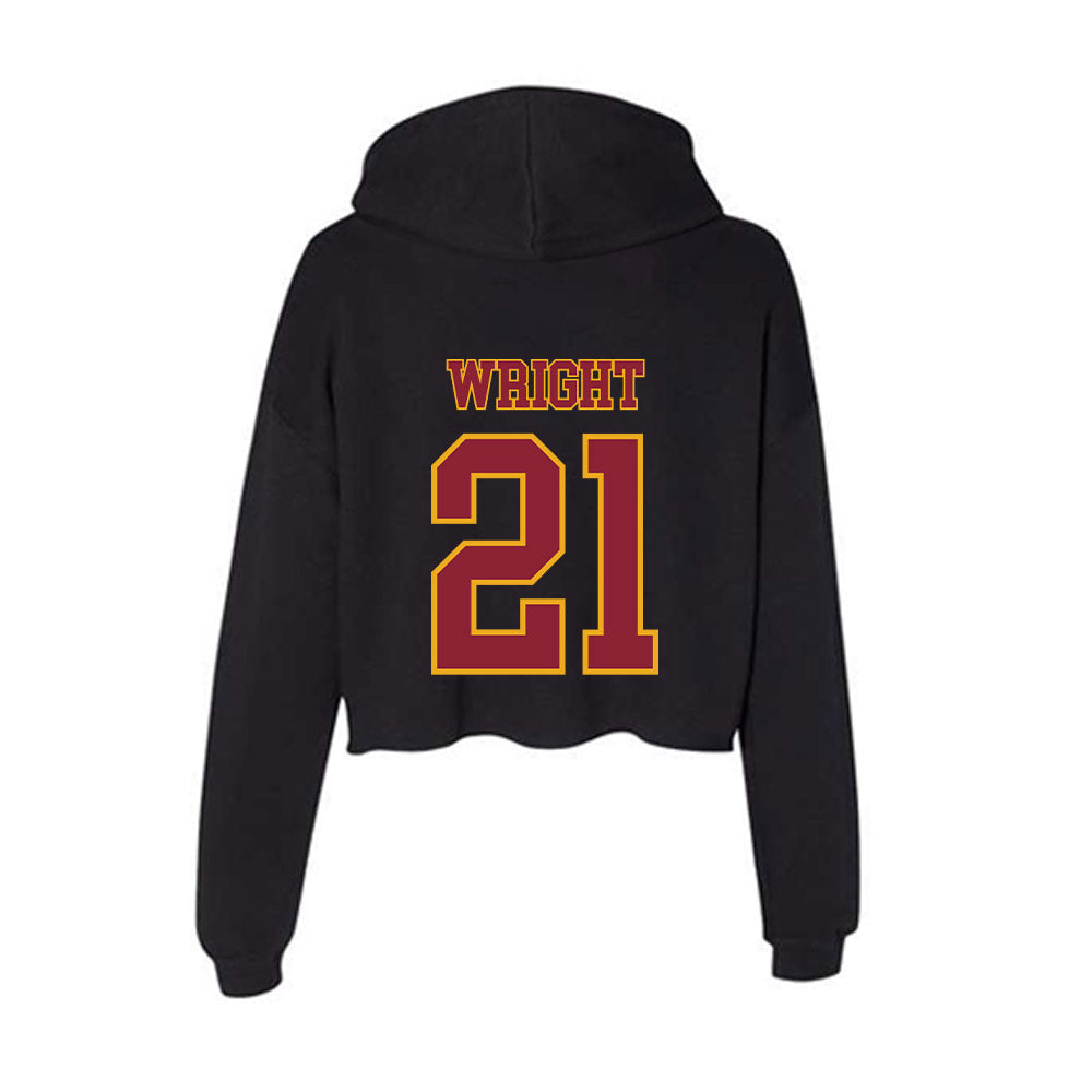 ULM - NCAA Football : Jaydon Wright - Women's Crop Fleece Hoodie-1