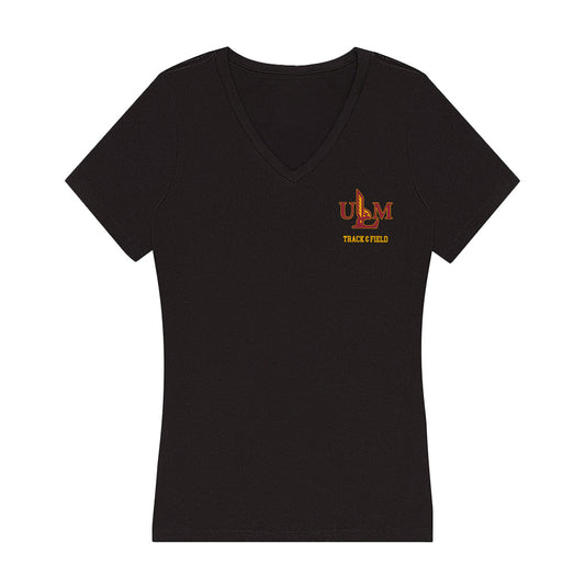 ULM - NCAA Men's Track & Field : Bradley Riccardi - Women's V-Neck T-Shirt-0