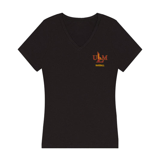 ULM - NCAA Baseball : Cash Dabbs - Women's V-Neck T-Shirt-0