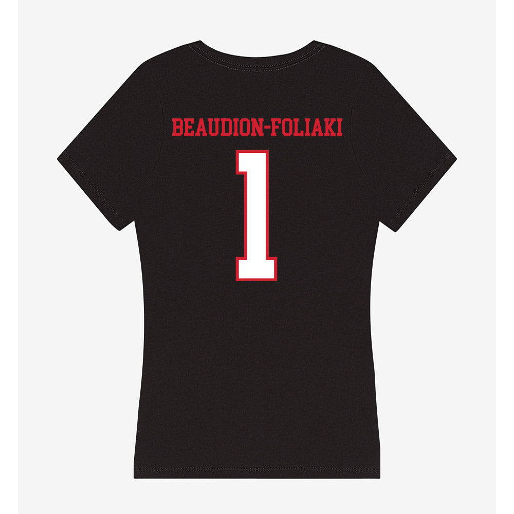 Northeastern - NCAA Women's Basketball : Kailee Beaudion-Foliaki - Women's V-Neck T-Shirt-1
