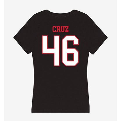 Northeastern - NCAA Baseball : Angel Cruz - Women's V-Neck T-Shirt-1