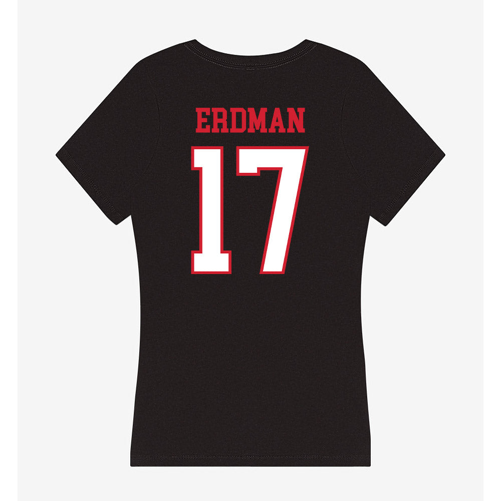 Northeastern - NCAA Men's Ice Hockey : Griffin Erdman - Women's V-Neck T-Shirt-1
