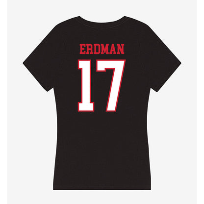 Northeastern - NCAA Men's Ice Hockey : Griffin Erdman - Women's V-Neck T-Shirt-1