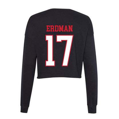 Northeastern - NCAA Men's Ice Hockey : Griffin Erdman - Women's Cropped Crew Fleece-1