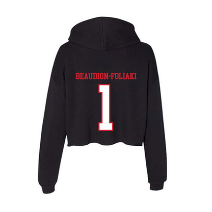 Northeastern - NCAA Women's Basketball : Kailee Beaudion-Foliaki - Women's Crop Fleece Hoodie-1