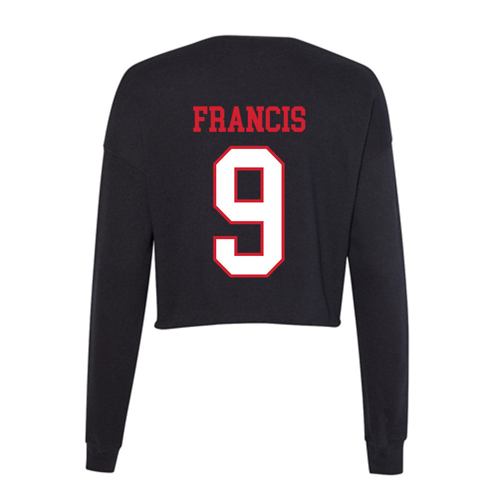 Northeastern - NCAA Men's Basketball : Tyler Francis - Women's Cropped Crew Fleece-1