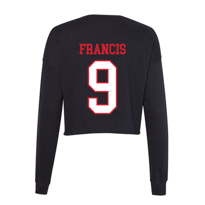Northeastern - NCAA Men's Basketball : Tyler Francis - Women's Cropped Crew Fleece-1