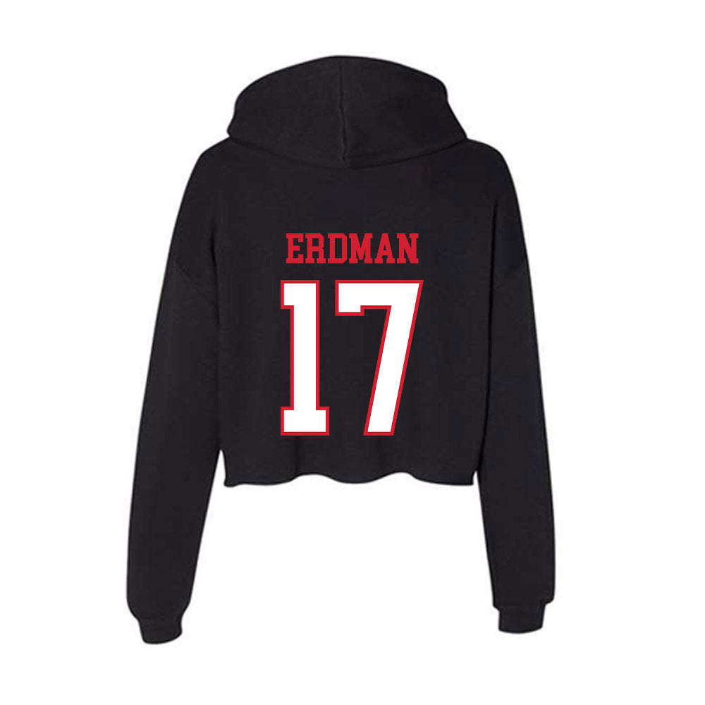 Northeastern - NCAA Men's Ice Hockey : Griffin Erdman - Women's Crop Fleece Hoodie-1