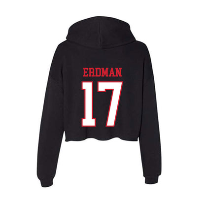 Northeastern - NCAA Men's Ice Hockey : Griffin Erdman - Women's Crop Fleece Hoodie-1