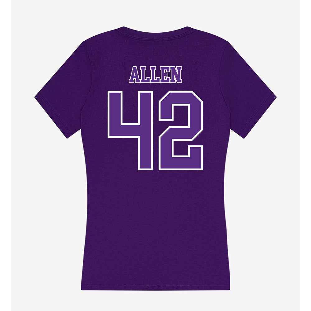 Central Arkansas - NCAA Baseball : Zeb Allen - Women's V-Neck T-Shirt-1