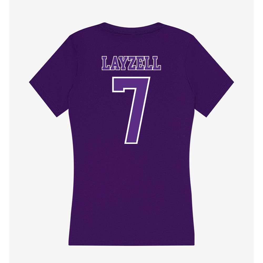 Central Arkansas - NCAA Beach Volleyball : Ella Layzell - Women's V-Neck T-Shirt-1
