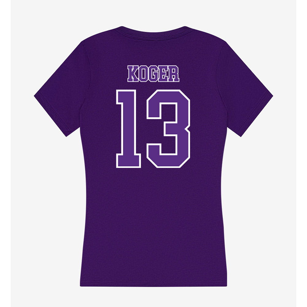 Central Arkansas - NCAA Football : Caleb Koger - Women's V-Neck T-Shirt-1