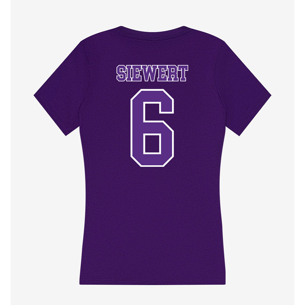 Central Arkansas - NCAA Beach Volleyball : Reegan Siewert - Women's V-Neck T-Shirt-1