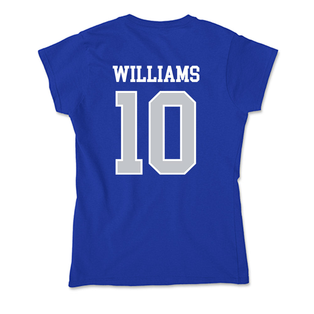 CCSU - NCAA Men's Basketball : Jakobe Williams - Soft Style Women’s T-Shirt-1