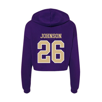 Washington - NCAA Football : Elias Johnson - Women's Crop Fleece Hoodie-1