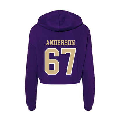 Washington - NCAA Football : Aidan Anderson - Women's Crop Fleece Hoodie-1