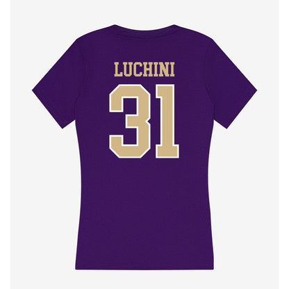 Washington - NCAA Football : Luke Luchini - Women's V-Neck T-Shirt-1