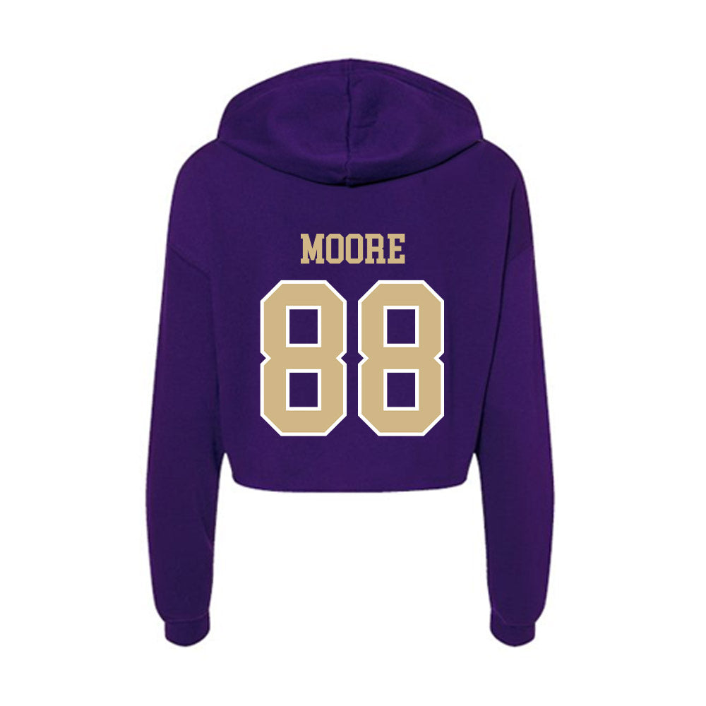 Washington - NCAA Football : Quentin Moore - Women's Crop Fleece Hoodie-1