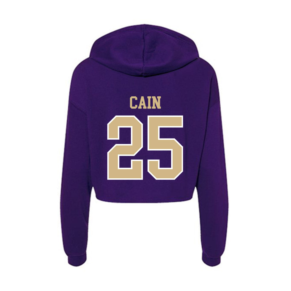 Washington - NCAA Women's Basketball : Nina Cain - Women's Crop Fleece Hoodie-1