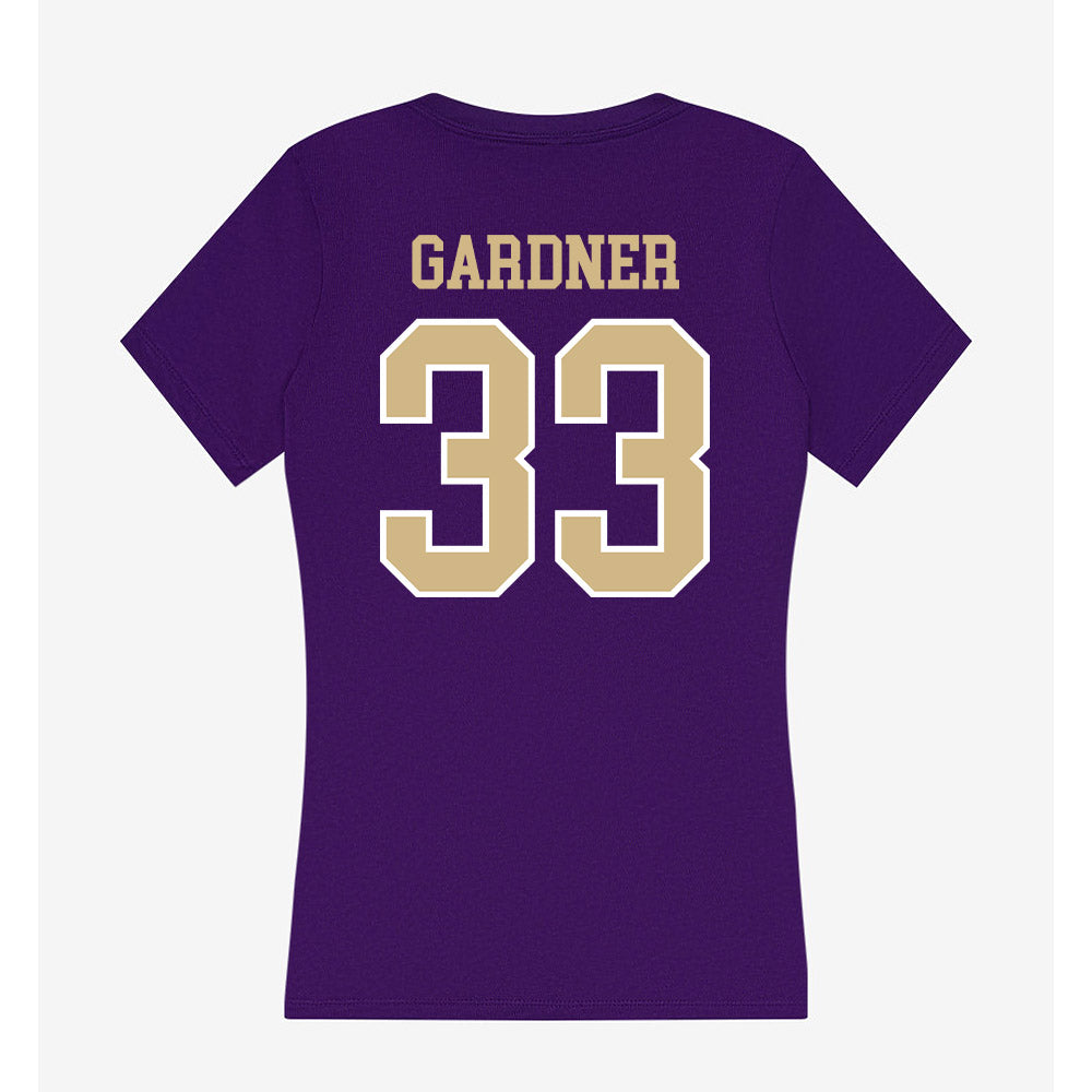 Washington - NCAA Softball : Jing Gardner - Women's V-Neck T-Shirt-1