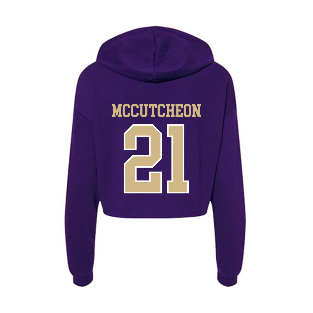Washington - NCAA Football : Dyson McCutcheon - Women's Crop Fleece Hoodie-1