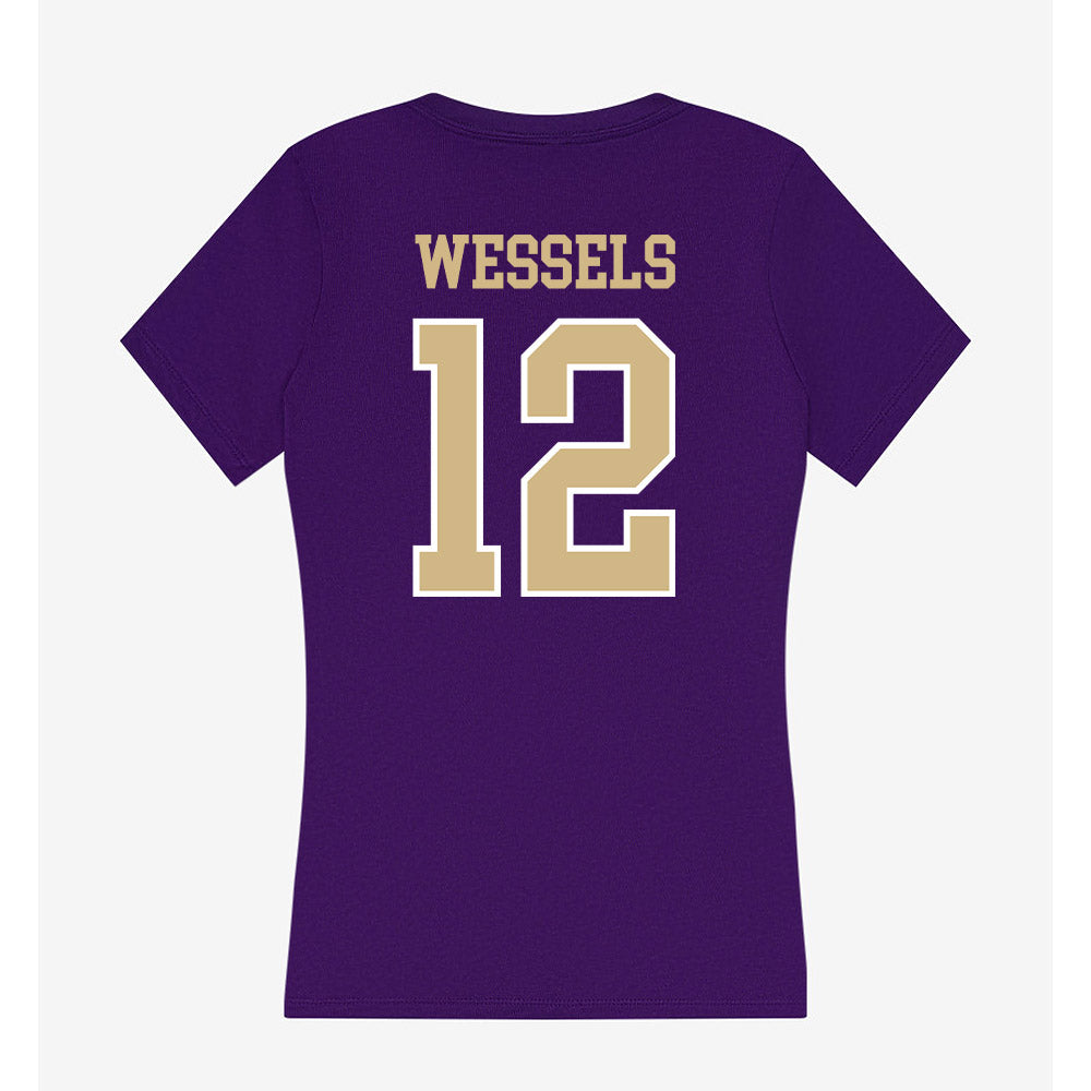 Washington - NCAA Women's Volleyball : Katy Wessels - Women's V-Neck T-Shirt-1