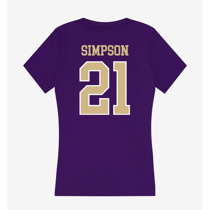 Washington - NCAA Women's Volleyball : Taylor Simpson - Women's V-Neck T-Shirt-1