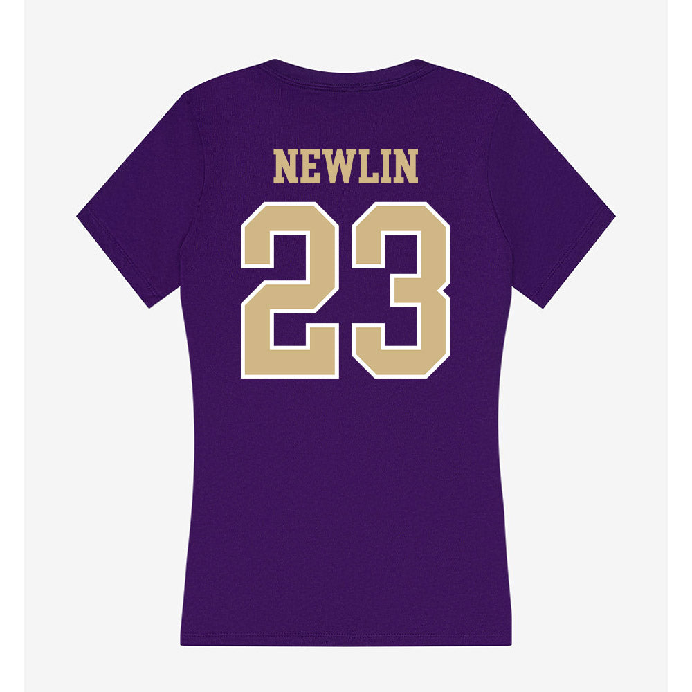 Washington - NCAA Women's Soccer : Lucy Newlin - Women's V-Neck T-Shirt-1