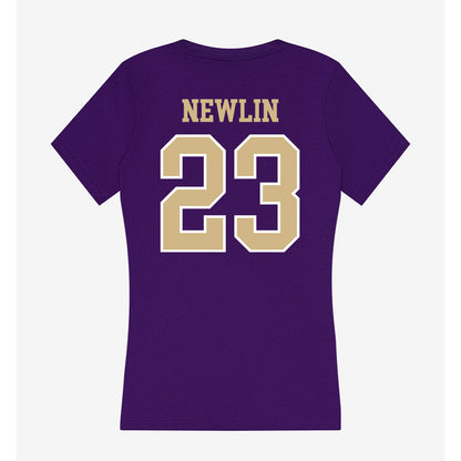 Washington - NCAA Women's Soccer : Lucy Newlin - Women's V-Neck T-Shirt-1