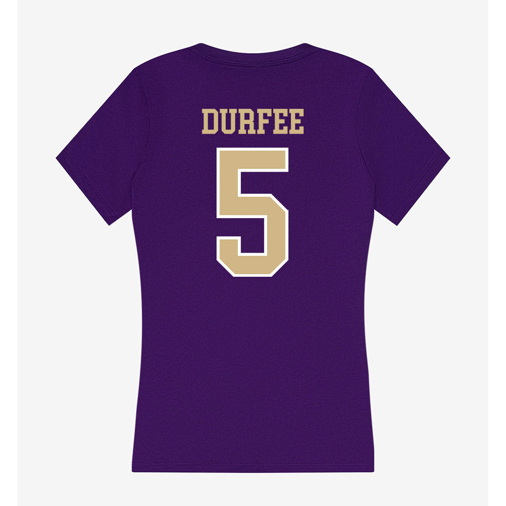 Washington - NCAA Football : Zach Durfee - Women's V-Neck T-Shirt-1
