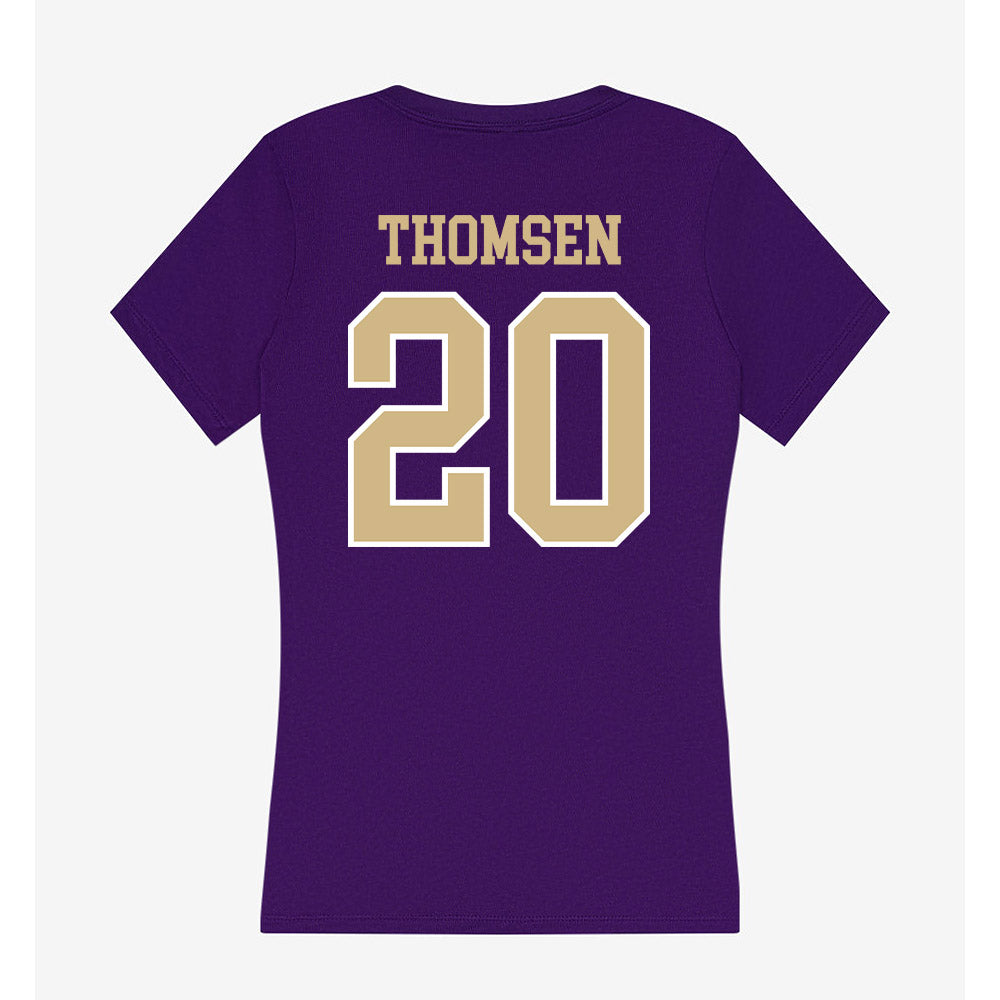 Washington - NCAA Softball : Allie Thomsen - Women's V-Neck T-Shirt-1