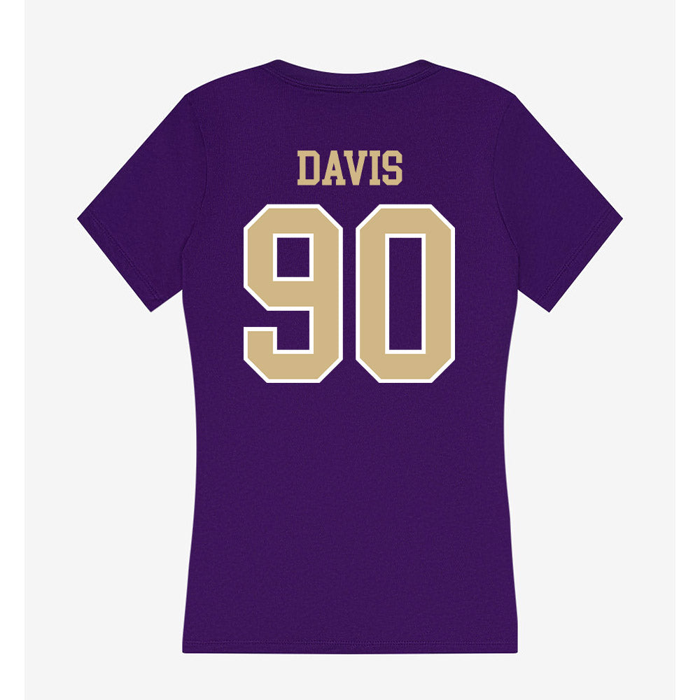 Washington - NCAA Football : Elinneus Davis - Women's V-Neck T-Shirt-1